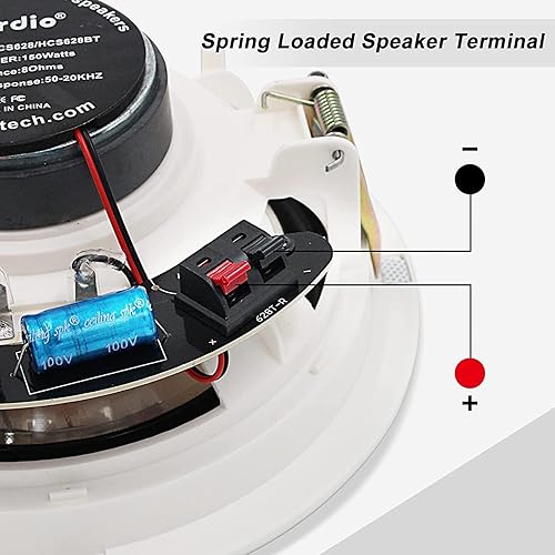 Herdio 600 Watts Bluetooth Ceiling Speakers Wireless Home Recessed  Speaker System Suitable for Indoor,Kit