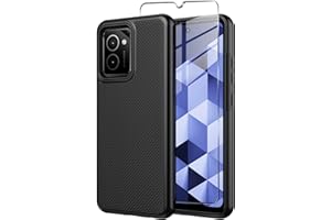 Mocotto for HMD Vibe Phone Case N159V TA-1590 Cover with Tempered Glass Screen Protector,Dual Layer Heavy Duty Shockproof Protection Phone Case Cover for HMD Vibe (Black)