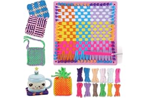 QPOU Weaving Loom Kit for Girls - Creative Toy Gift for Kids Ages 6-8 8-12, DIY Craft Kit to Make Potholders and Bracelets, Arts and Crafts Knitting Set for Beginners