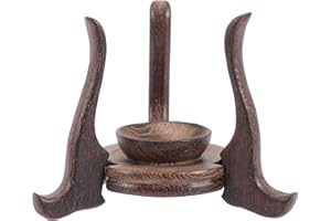 MUSISALY Solid Wood Crystal Ball Display Stand Adjustable Triangle Sphere Holder for Home Décor, Small