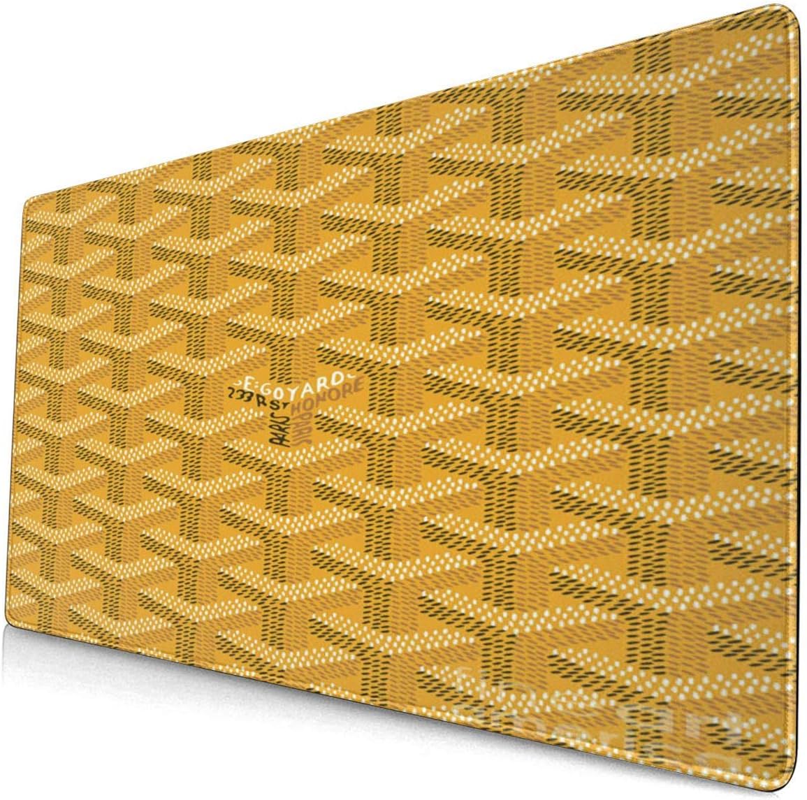 Extended Gaming Mouse Pad with Stitched Edges, Long XXL Mouse Pad (16X30 in), Desktop Pad Keyboard Pad, Non-Slip Base, Waterproof, for Office and Gaming, Office and Home Goyard-Yellow