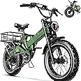 1500W Peak Electric Bike for Adults, 48V 25AH Removable Battery, 30+MPH, 80-100Miles Long Range Foldable Electric Bike, 20"x4.0" Fat Tire, Magnesium Alloy All Terrain Ebike, Hydraulic Disc Brake