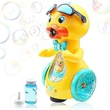 Lalalancer Bubble Blower, Automatic Yellow Duck Bubble Maker Machine ,Musical Toys for Toddlers Indoor Outdoor Gift (Yellow)