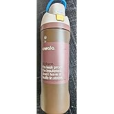 Owala FreeSip Insulated Stainless Steel Water Bottle with Straw for Sports and Travel, BPA-Free, 32-oz, Grey/Sage (Forresty)