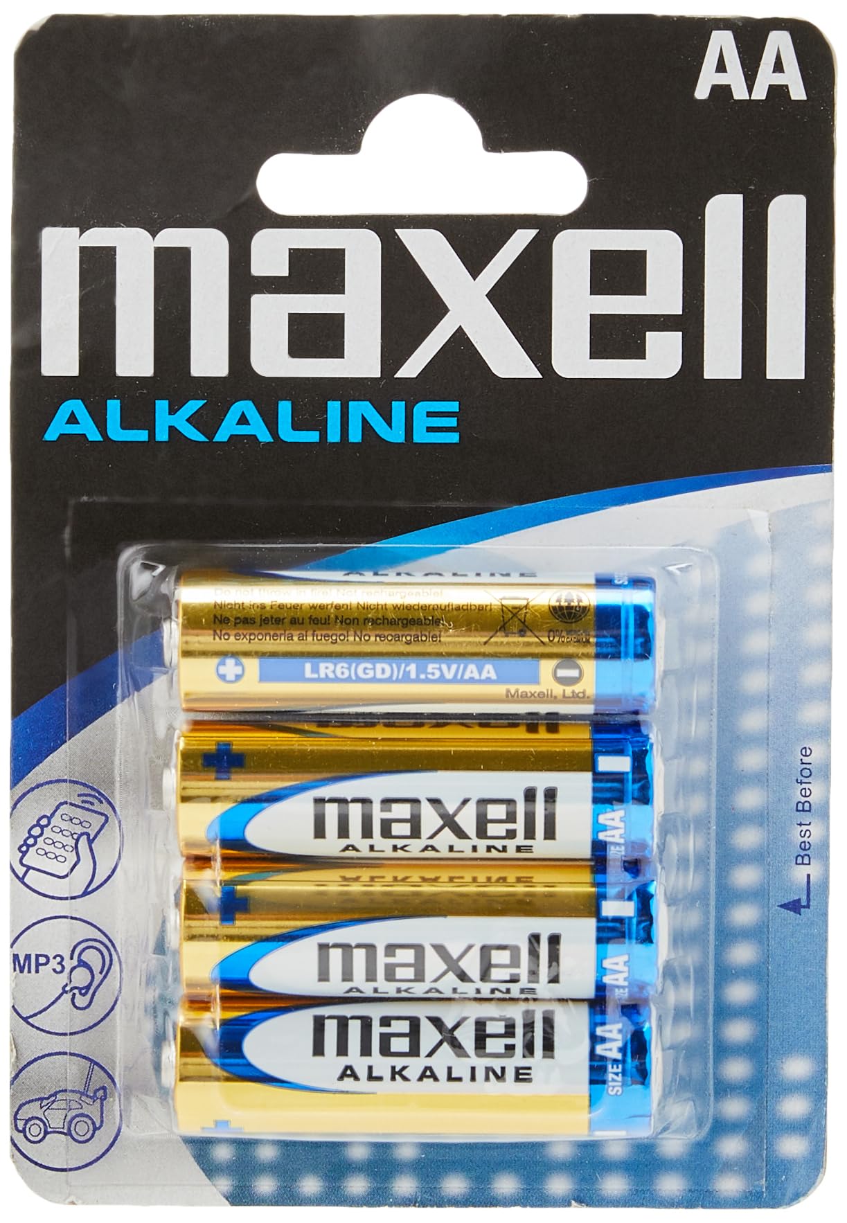 Maxell 723882 AA Alkaline Battery (Pack of 4)