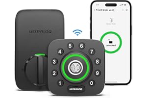 U-TEC ULTRALOQ U-Bolt Pro WiFi Smart Lock with Door Sensor, 8-in-1 Keyless Entry Door Lock with Built-in WiFi, Bluetooth, Fingerprint and Keypad, Smart Lock Front Door