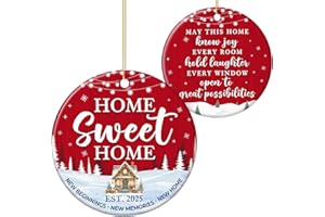 ZAGKOO New Home Ornament 2025, First House Ornament - New Home Gift Ideas - Best Housewarming Gifts 2025 - House Warming Gifts for Owners, Couples, Men, Women - Our First Christmas Ceramic Keepsake