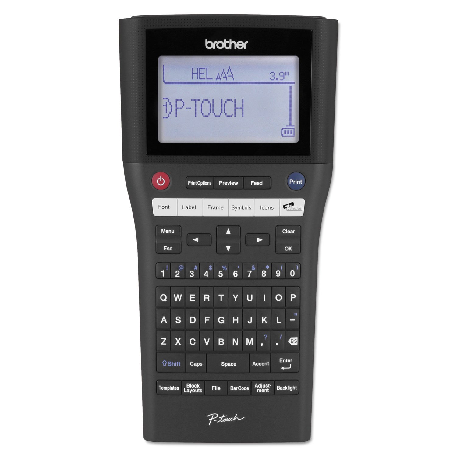 Brother P-touch, PTH500LI, Rotuladora conectable a PC, Etiquetadora portátil recargable, Formateo con un solo toque, Pantalla Brother Vivid Bright, Negro