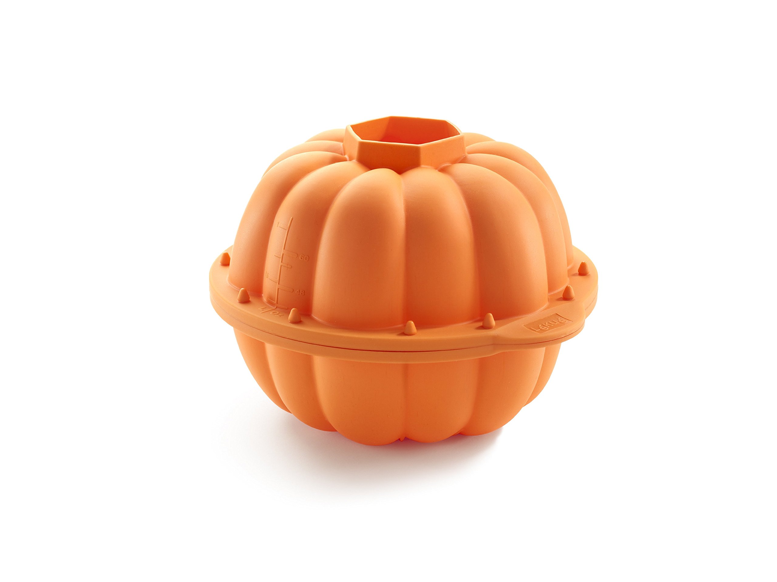 Lékué Celebrate Halloween - 3D Pumpkin Design Mold, 2300 ml, Orange