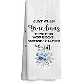 TAEDIN Pregnancy Announcement Kitchen Towels - Dish & Hand Towels, 16x24 Inches, Great Grandma & Grandma Gifts