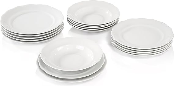 Vajilla plato 18-unidades ALASKA porcelana vajilla de habitaciones