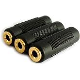 Posdou 3.5mm Stereo Jack to 3.5mm Stereo Jack Female to Female Adapter Connector Gold Plated (3 Pack)