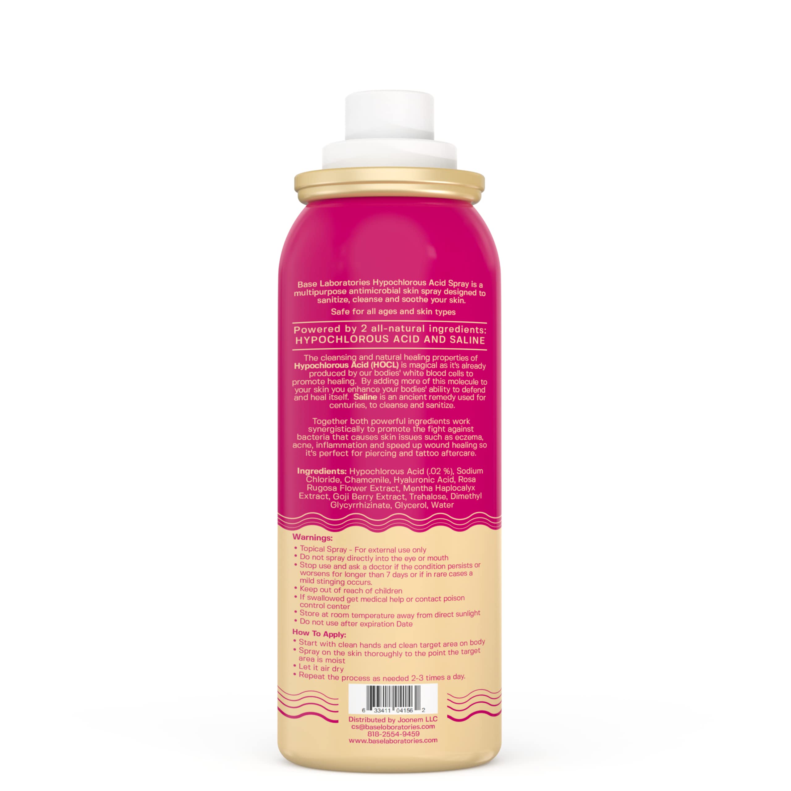 BASE LABORATORIES Hypochlorous Acid Spray for Face & Skin | 8oz | Facial Spray Daily Skin Repair Solution for Sensitive Skin, Redness, Irritations, Eczema | Hypochlrous HOCL Molecule | 2PK