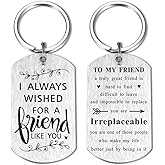 Resdink Friend Gifts for Women Men, Meaningful Friendship Keychain, Going Away Gift Ideas for Friends