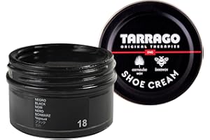 Tarrago Shoe Cream Professional Shoe Polish for Leather Boots, Shoes, Purse, Furniture Eco Friendly Leather Conditioner 1.7oz - Black #18