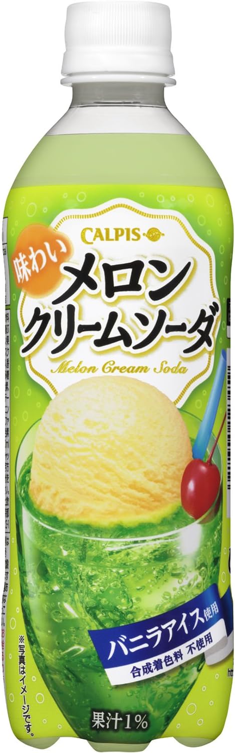 Amazon カルピス 味わいメロンクリームソーダ 500ml 24本 カルピス 炭酸飲料 通販