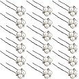 WILLBOND 18 Pcs Pearl Hair Pins Bridal Wedding Hair Accessories Crystal Bobby Pin for Brides Bridesmaids Flower Women Girls(Silver)