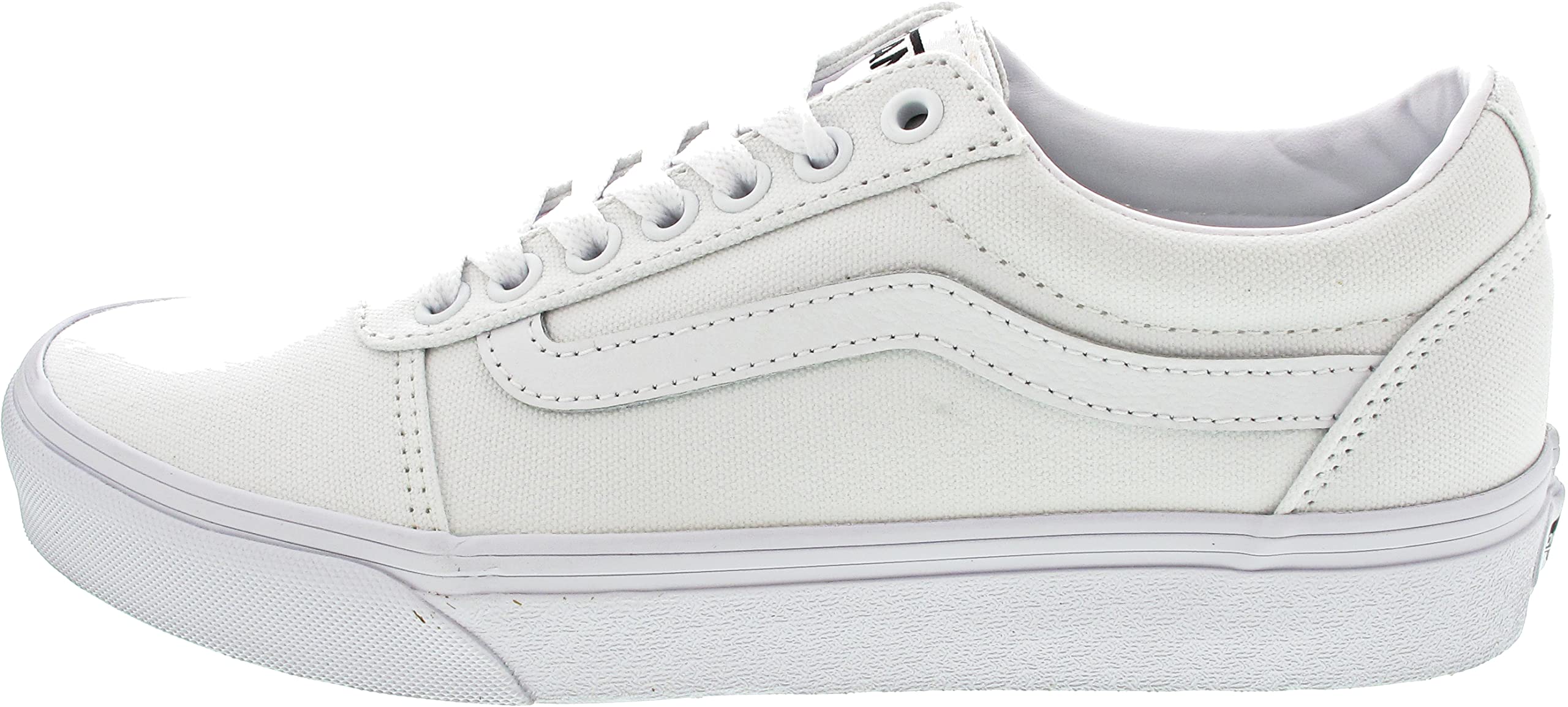 Vans Men's Ward Sneaker, Canvas White/White, 10.5 Image