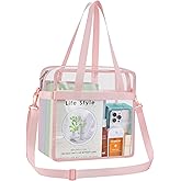 USPECLARE Clear Tote Bag for Stadium Events, 12x6x12 Transparent Stadium Bag for Work, Sports Games,Gym,Concerts