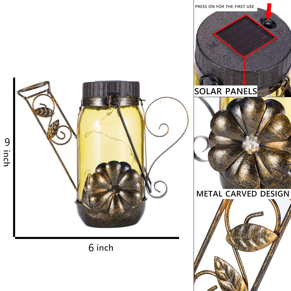 Solar Lantern Outdoor Garden Hanging Lantern Waterproof Solar Table Lamp Lights Warm White for Patio Yard Lawn Party Lanscape Decoration