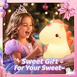 One Fire Unicorn Night Light Kids 16 Colours Remote Dimmable Silicone 12H view 2