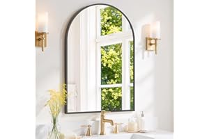 SAGENEST Arched Wall Mirror 36x24 Inch Black Bathroom Vanity Mirror with Metal Frame, Modern Arch Mirror for Bedroom, Living Room, Entryway, Wall Mounted Decorative Mirror