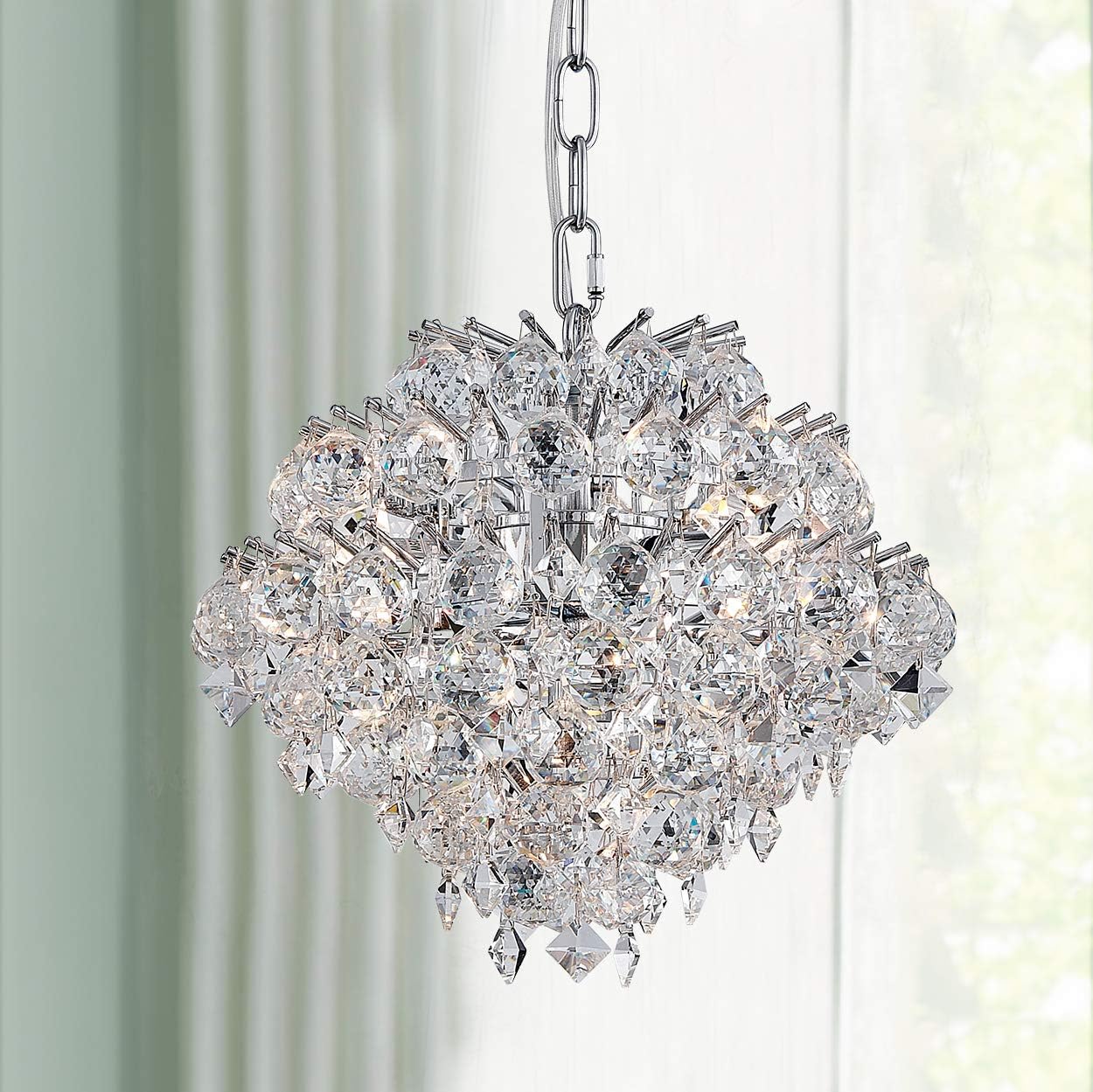 Bestier Modern Pendant Chandelier Crystal Raindrop Lighting Ceiling