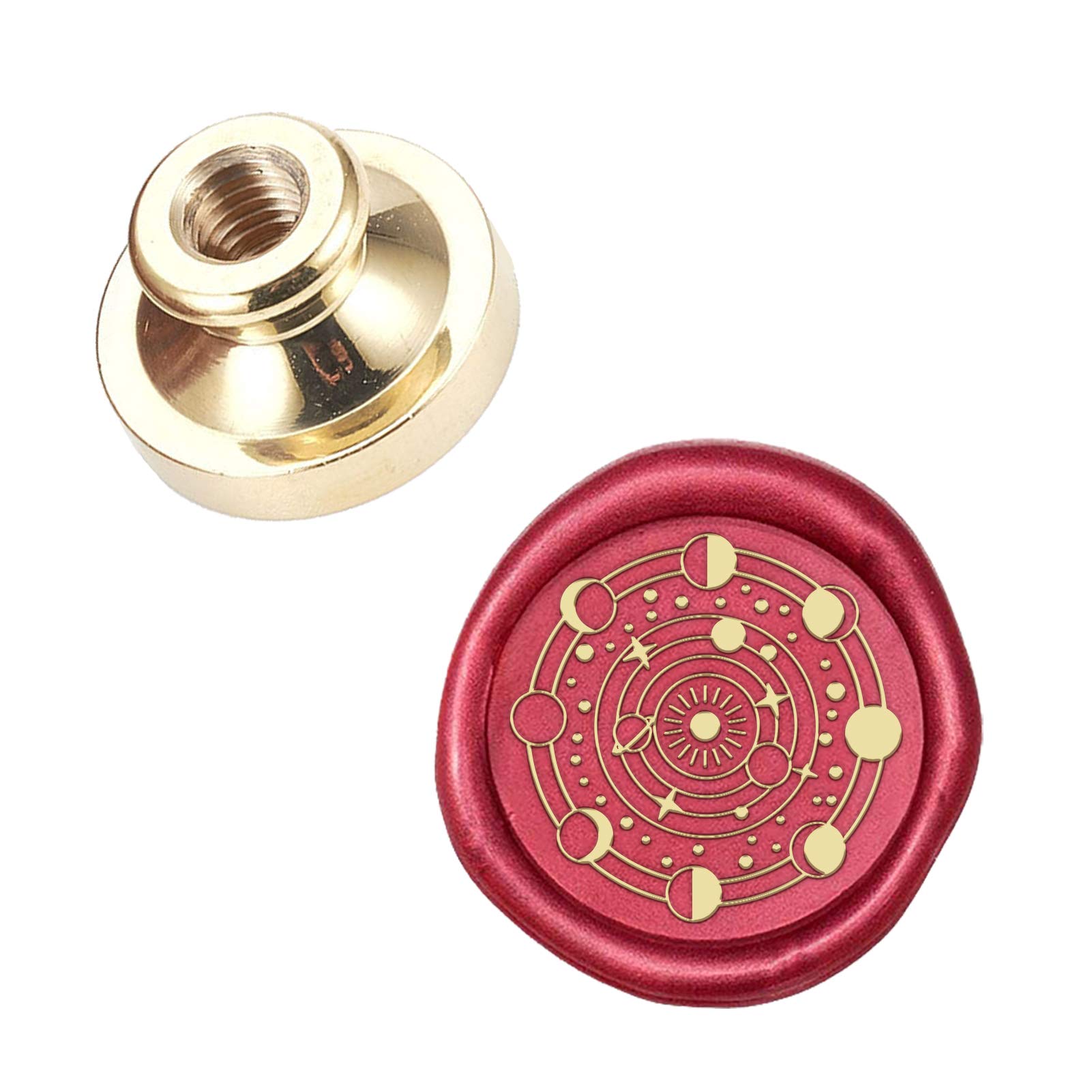 CRASPIRE Wax Seal Stamp Head Planet Removable Sealing Brass Stamp Head for Creative Gift Envelopes Invitations Cards Decoration