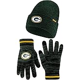 Ultra Game Youth NFL Official Super Soft Marl Knit Winter Beanie Knit Hat with Extra Warm Touch Screen Gloves
