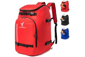 XIANFENGNIAO Ski Boot Bag,50L Waterproof Ski Boot Travel Backpack for Snowboard Boots, Skiing Helmet, Goggles, Gloves, Skis, Snowboard & Accessories for Men,Women and Youth