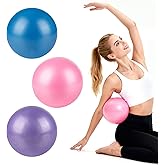 RAINFLOW 3 Pcs Small Exercise Ball - 9 Inch Pilates Yoga Ball | Mini Stability Ball with Inflation Straw for Fitness Core Strength Stretching, Home Gym Office Workout and Balance Training