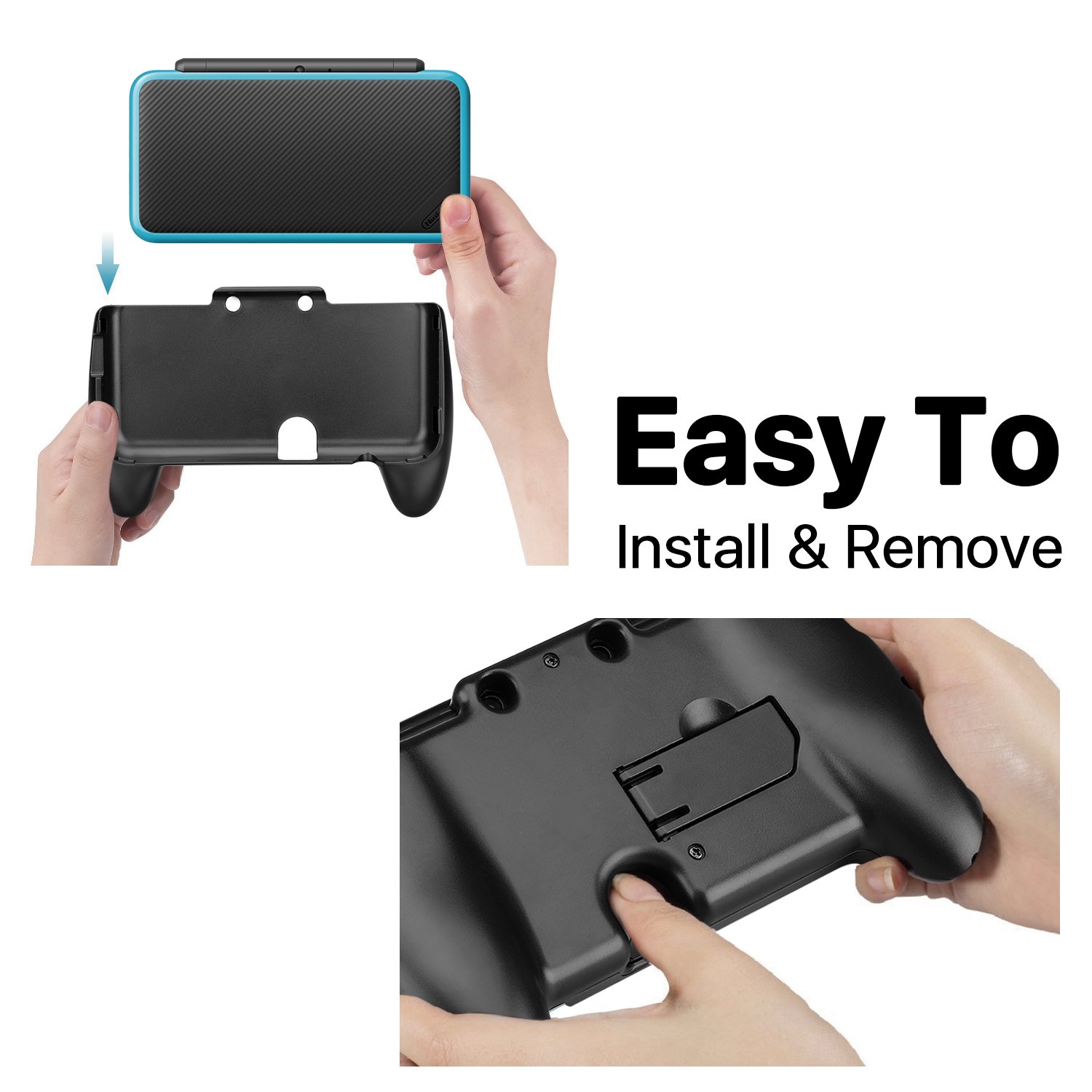 TNP New Nintendo 2DS XL Hand Grip Â– Protective Cover Skin Rubber Controller Grip Case Ergonomic Comfort Anti Slip Handle Console Grip with Kick-Stand for New Nintendo 2DS XL LL 2017 Model