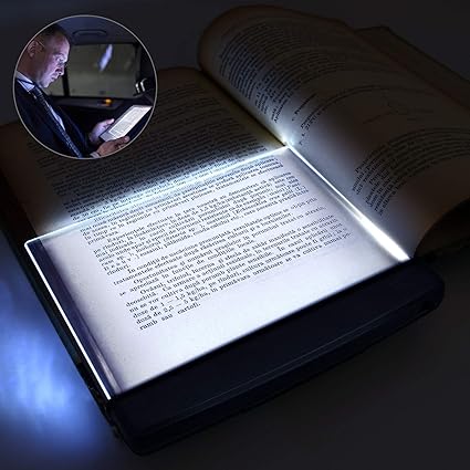 outus 2 piezas led luz de lectura plana luz nocturna libro cuidado de los ojos lampara de lectura portatil marcapaginas luz para leer en cama coche