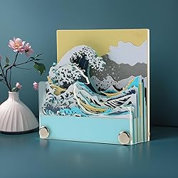MACTANO 3D Art Memo Pad, Creative The Great Wave