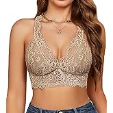 Avidlove Lace Bralettes for Women Wireless Unpadded Bras Racerback Cami Tops Basic Sexy Strappy Everyday Lingerie