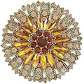 Rhinestone Crystal Flower Brooch Pin Sparkling Large Crystal Sunflower Brooch Vintage Floral Lapel Pins Rhinestone Flower Bouquet Broochs Rose Snowflake Broochs Wedding Bridal Dress Jewelry for Women