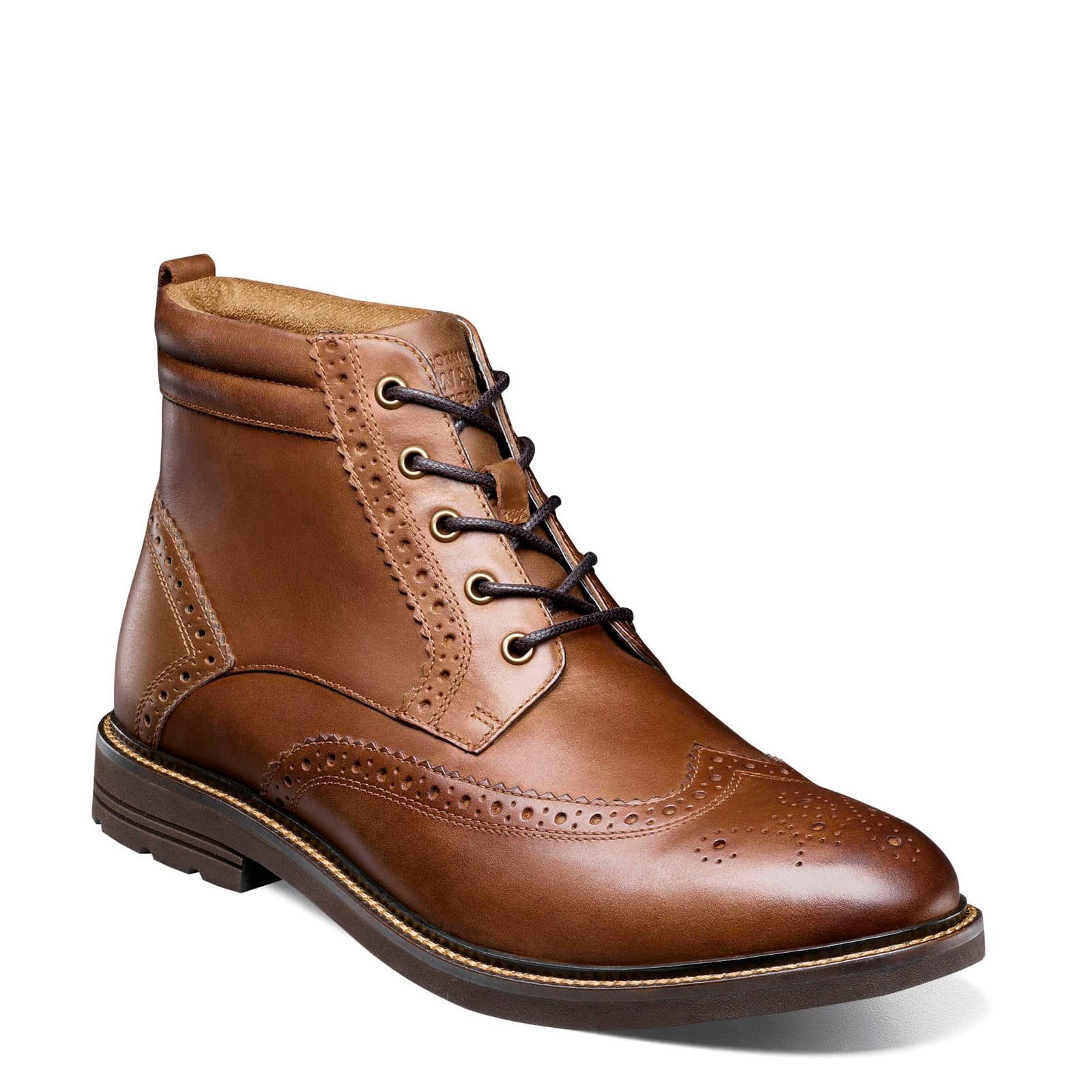 Nunn Bush Men’s Odell 2.0 Wingtip Dress Casual Chukka Leather Boot, Tan, 8 X-Wide