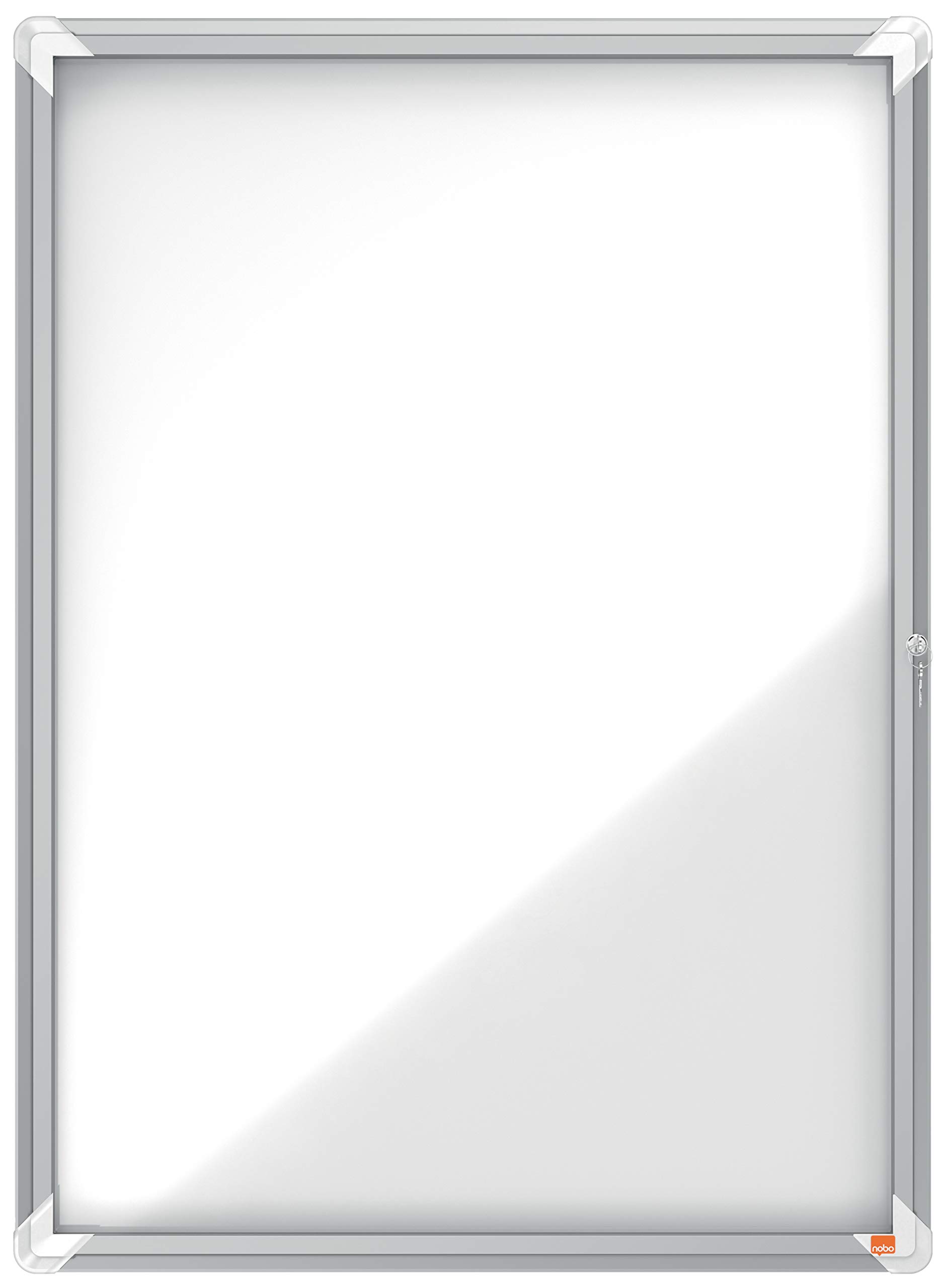 Nobo Magnetic Lockable Notice Board 9 x A4, Premium Plus, White, 1902560