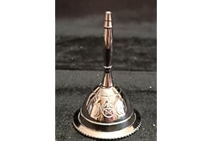 Indian Consigners Triple Moon Altar Bell Silver Crome Call Bells 3 Inches Nickle Alter Pendulam (Triple Moon Pentagram)