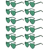 Colrea 12/20/24 Pairs Heart Sunglasses for Women Men, Trendy Heart Shaped Rimless Transparent Sunglasses, Party Favors