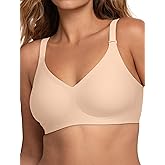 Women V Neck Wireless Bra Full Coverage Comfort Jelly Strip Bras Supportive Seamless Bralette