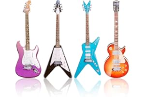 AYDINIDS 4 Pcs Miniature Guitar Miniature Bass Model 1:12 Mini Musical Instrument for Mini Music Room Home Decoration