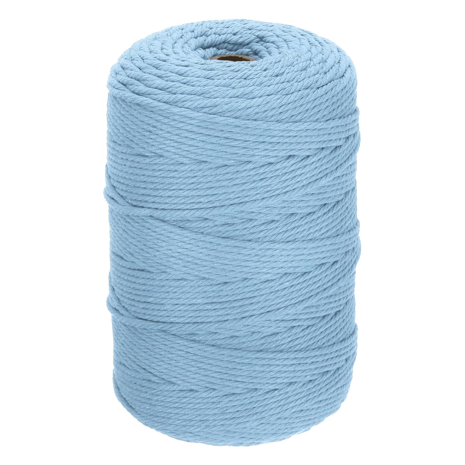 DMiotech 3mm x 300M (328 Yard) Dull Blue Natural Cotton Macrame Rope, Wall Hanging Handmade Single Strands Twisted Macrame Cotton Cord for Plant Hangers, Gift Wrapping Wedding