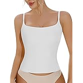 Artdear Women's Square Neck Tank Top Basic Spaghetti Straps Camisole Sexy Summer Cami Crop Tops Air Touch Fabric