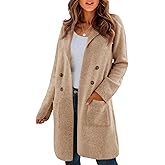 Saodimallsu Womens Long Cardigan Sweaters Open Front Knit Dressy Casual Chunky Lapel Coatigan Fall Sweater Blazer Coats