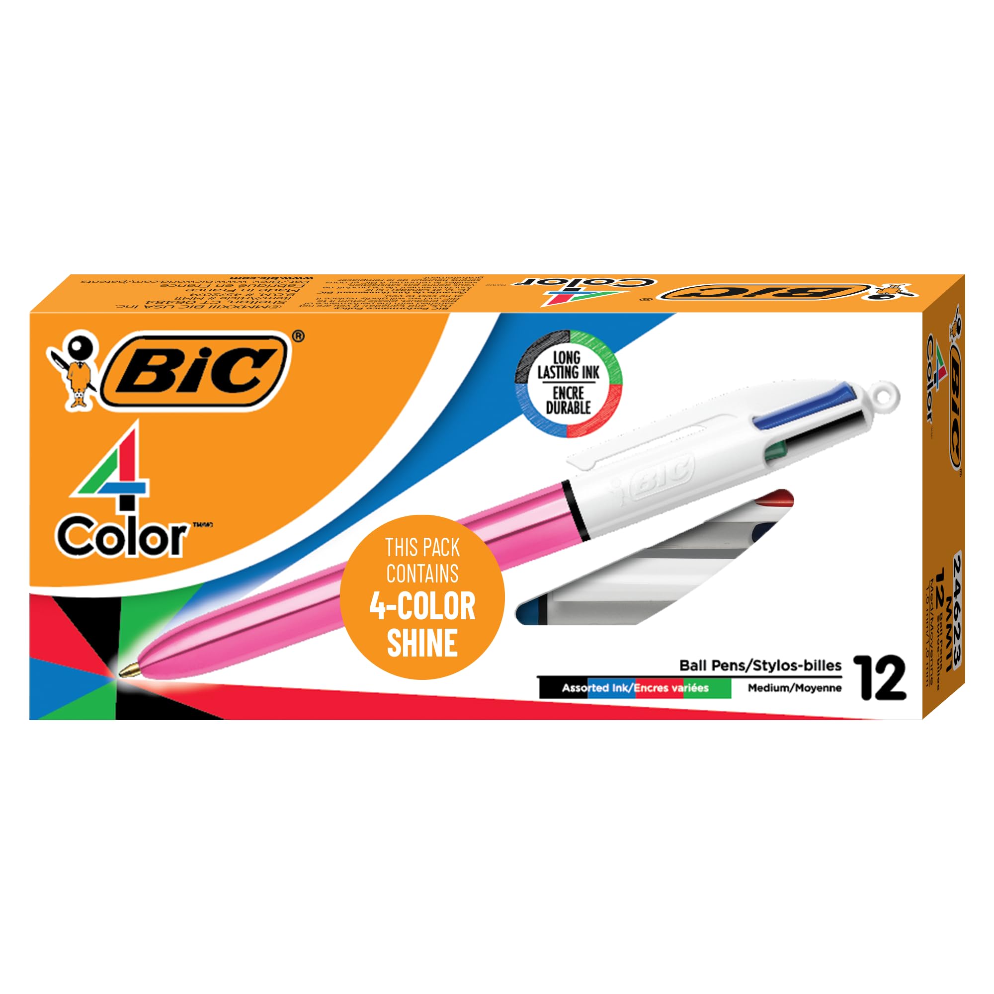 BIC 4-Color Original Retractable Ball Pens, Medium Point (1.0mm), 1-Pen main image 0