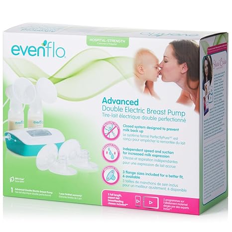 evenflo double electric breast pump with tote