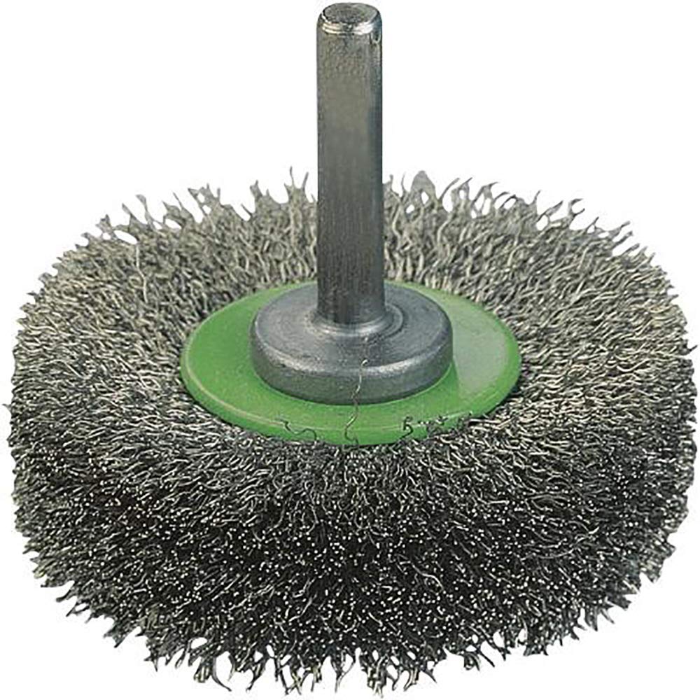 Osborn 2507342 Wheel Brush Crimped of Stainless Steel Wire, 0 V, Silver/Green