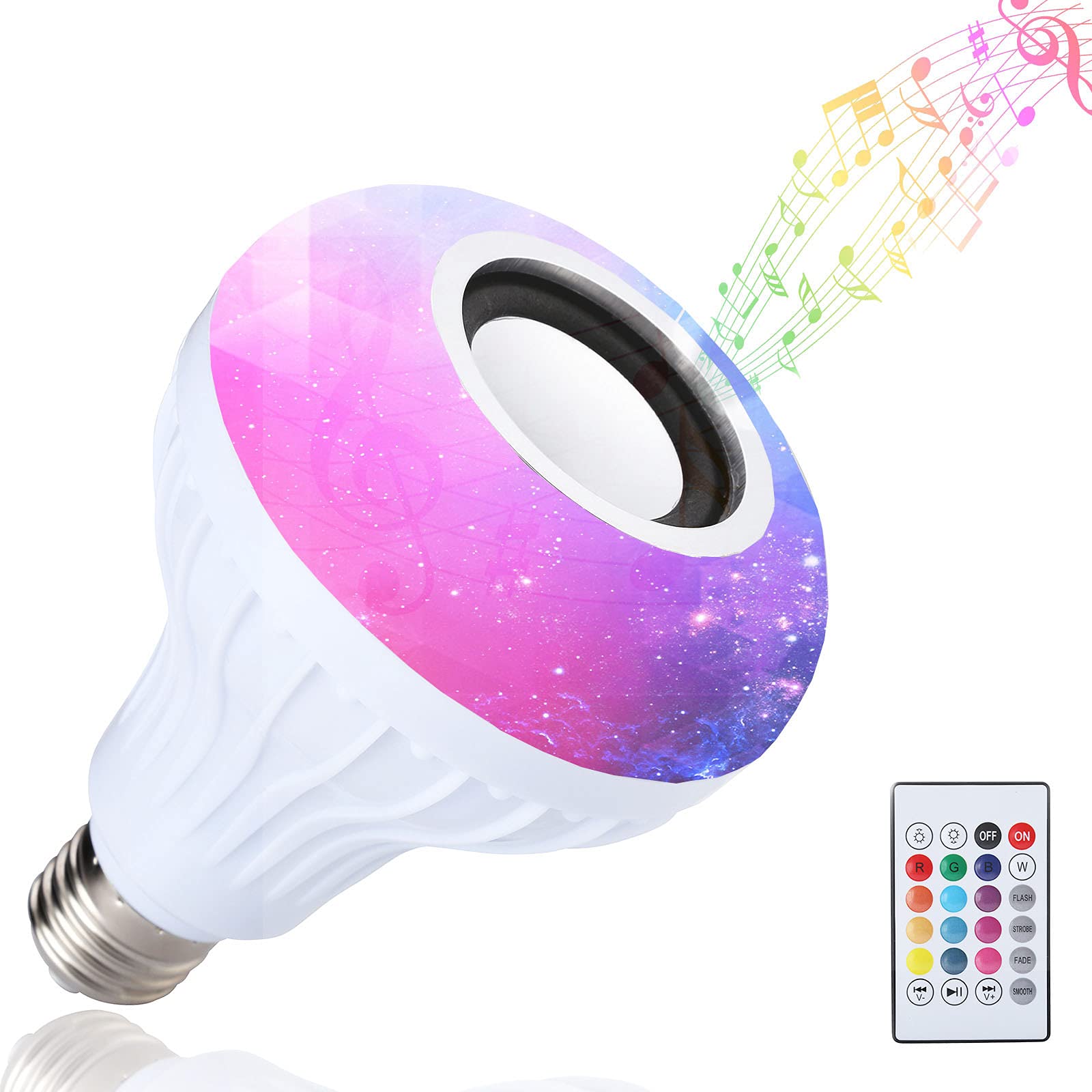 Photo 1 of LED RGB Bulb Light Smart Bluetooth Music Speaker Changing Color Lamp Shower Head with Remote for Living Room Bathroom