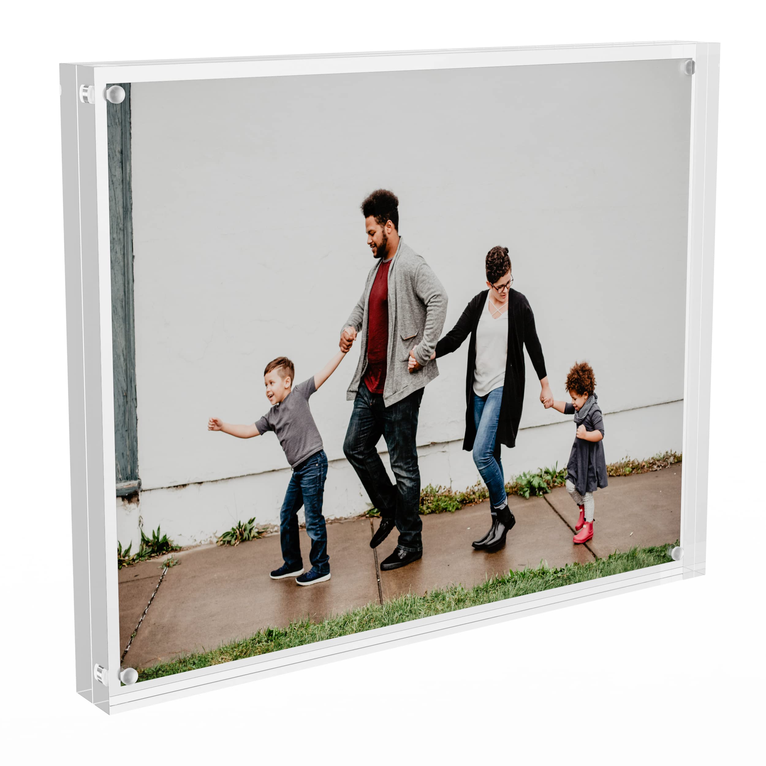 Sezanrpt 8x10 Picture Frame, Acrylic Photo Frame for Love Memories, Family Happiness, Pet Pictures, Stamps Collection, Cash, Specimen Display, Two 8x10 Acrylic Block in 12mm + 12mm